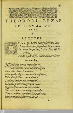 Theodori Bezae Epigrammaton Liber