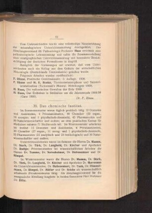 39. Das chemische Institut.