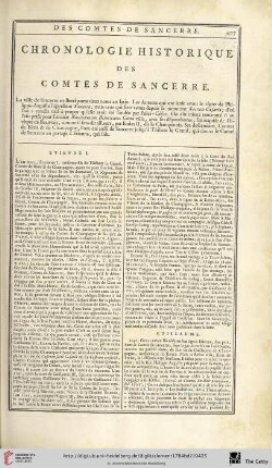 Chronologie historique des comtes de Sancerre