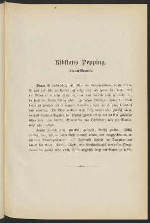 Ribstons Pepping. Granat-Reinette.