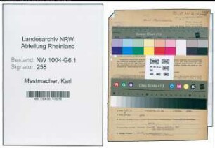Entnazifizierung Karl Mestmacher , geb. 24.10.1886 (Abt.Leiter)
