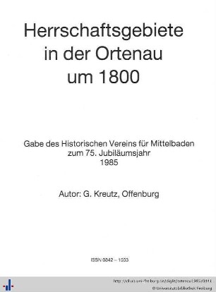 Herrschaftsgebiete in der Ortenau um 1800