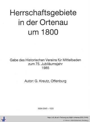 Herrschaftsgebiete in der Ortenau um 1800