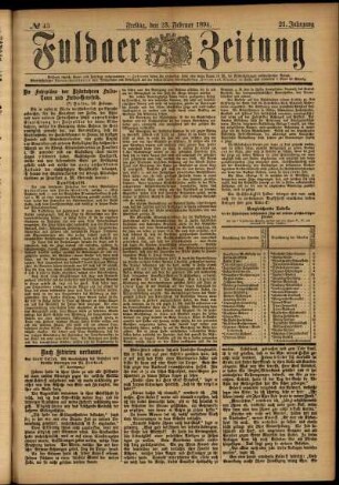 Ausgabe vom Freitag, den 23. Februar 1894.