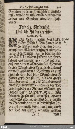 Die 63. Andacht. Und die Felsen zerrissen