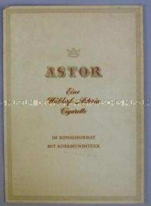Werbeheft (für Schaufensterdekoration) für "Astor"-Zigaretten