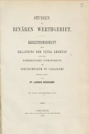 Studien im binären Werthgebiet