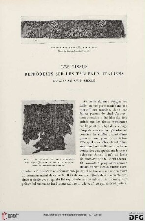 5. Pér. 4.1921: Les tissus reproduits sur les tableaux italiens du XIVe au XVIIe siècle