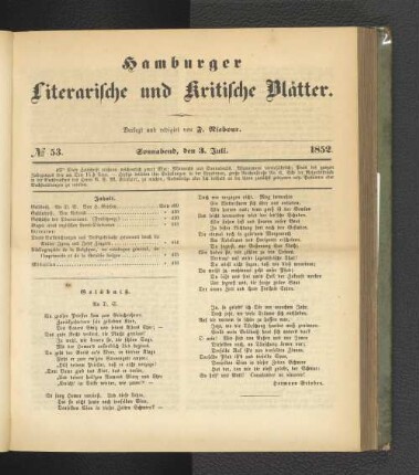 No. 53. 3. Juli 1852