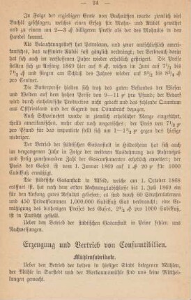 Erzeugung und Vertrieb von Consumtibilien.