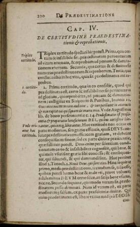 Cap. IV. [ - ] VI; De Certitudine Praedestinationis & reprobationis; Quis Sit Ordo ... ; De Cohaerentia Praedestinationis & Reprobationis cum libero arbitrio, & quomodo sit in nostra potestatepradestinatio & reprobatio; Epilogus.