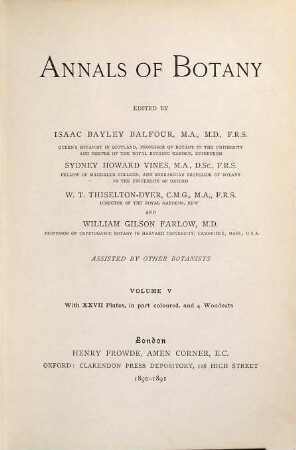 Annals of botany. 5. 1890/91