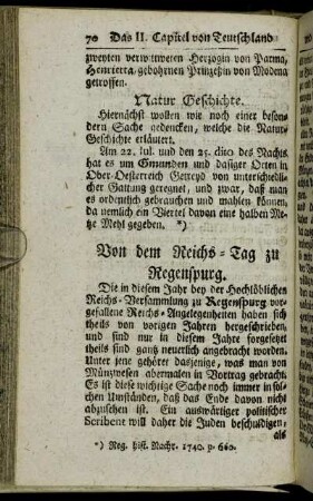 Von dem Reichs-Tag zu Regenspurg.