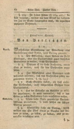 Fünfter Titel. Von Verträgen