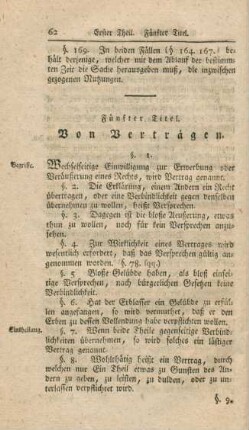 Fünfter Titel. Von Verträgen