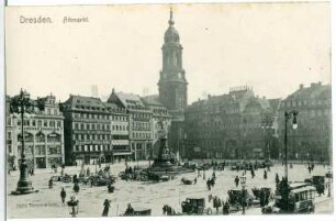 Dresden. Altmarkt mit Kreuzkirche und Kaufhaus Renner