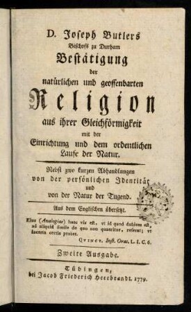 I-512, Bestaetigung der natuerlichen und geoffenbarten ...