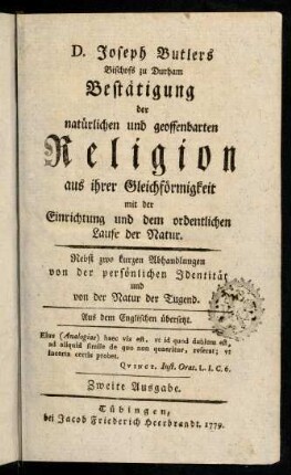 I-512, Bestaetigung der natuerlichen und geoffenbarten ...