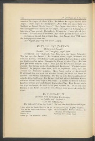 48. Tierfabeln. : (Erzählt vom Taulipáng Mayuluaípu.)