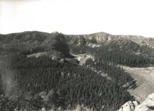 Sächsische Schweiz. Teichstein mit Großem und Kleinen Winterberg. Blick vom Pohlshorn