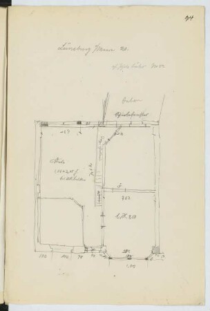 Wohnhaus Mauerstraße, Lüneburg: Grundriss (aus: Skizzen- und Fotoalbum 17)