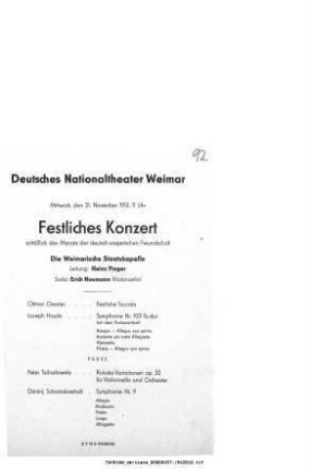 Festliches Konzert anläßlich des Monats der deutsch-sowjetischen Freundschaft