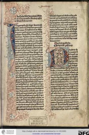 Epistola sancti Jeronimi presbiteri ad Chromatium et Eliodorum episcopos de libris Salomonis.