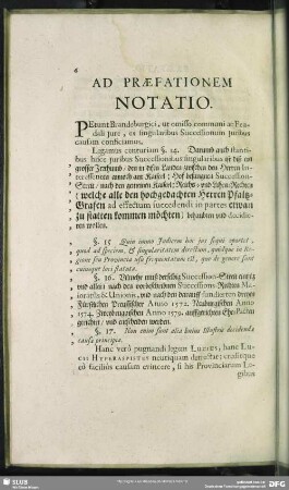 Ad Praefationem Notatio