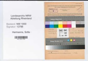 Entnazifizierung Sofie Hermanns, geb. 09.05.1901 ()