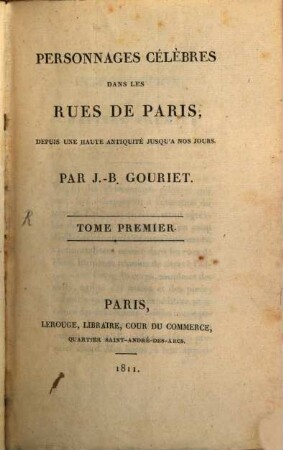 Personnages célèbres dans les rues de Paris, 1