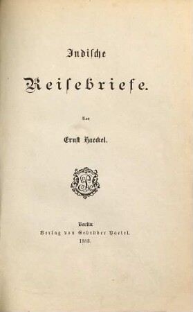 Indische Reisebriefe