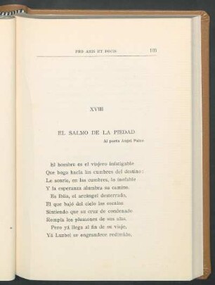 XVIII El salmo de la piedad : Al poeta Angel Falco