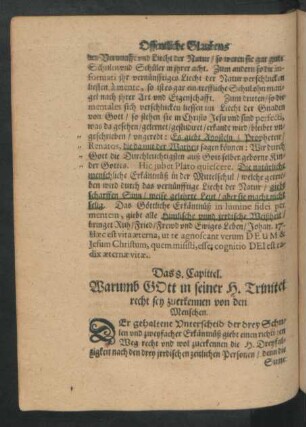 Das 8. Capittel. Warumb Gott in seiner H. Trinitet recht sey zuerkennen von den Menschen.