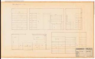 Reichsluftfahrtministerium, Berlin Baubüro im Baugelände: Plankammer: Wandabwicklung, Ansichten 1:20