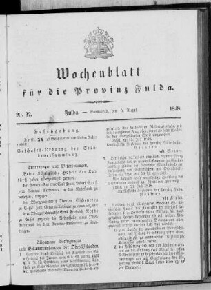 Nr. 32, Ausgabe vom 5. August 1848