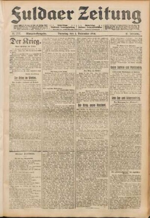 Ausgabe vom Dienstag, den 01. Dezember 1914.