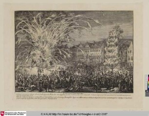 6 [Feierlichkeiten in Belgien zu Ehren Kaiser Leopold's 9 Bl.; Entry of Leopold I, bonfire and festivities in Brussels after the victory over the Turks, 1683; Leopold I of Austria entry into Brussels after defeating the Turks - 1686]
