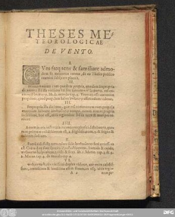 Theses Meteorologicae De Vento.