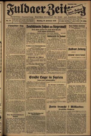 Ausgabe vom Montag, den 10. Februar 1936.