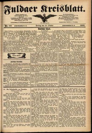 Erste Ausgabe vom Freitag, den 16. Oktober 1903.