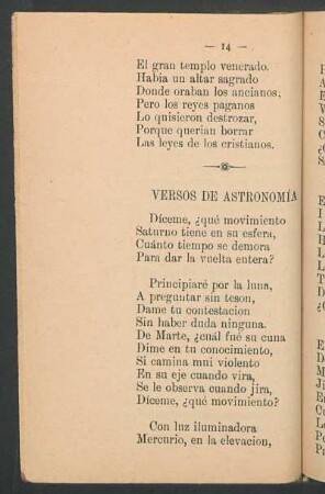 Versos de Astronomía