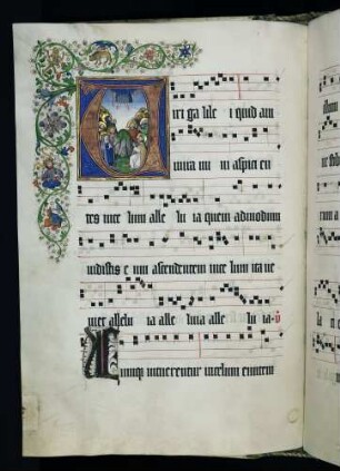 Historisierte Initiale (Christi Himmelfahrt): V(iri galilei)