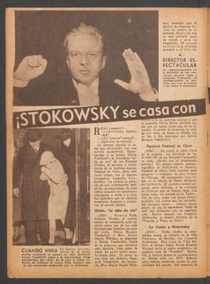¡Stokowsky se casa con Gloria Vanderbilt!