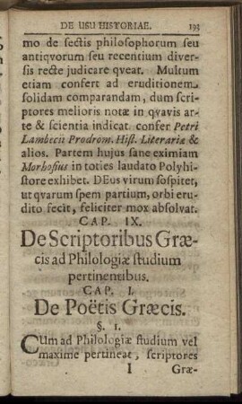 Sectio V. De Scriptoribus Græcis ad Philologiæ studium pertinentibus.