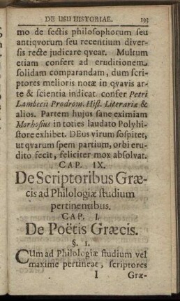 Sectio V. De Scriptoribus Græcis ad Philologiæ studium pertinentibus.