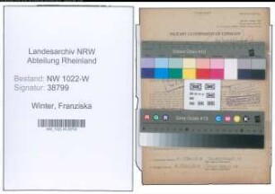 Entnazifizierung Franziska Winter , geb. 02.02.1912 ()