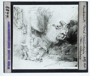 Rembrandt (Kopie nach), Verkündigung (Zeichnung Benesch 1371) (Wien Albertina 8785)