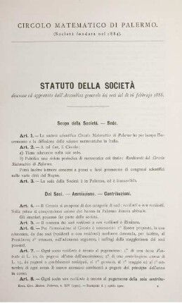 Statuto della societè.