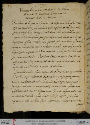‘Venerabili in Christo fratri M. Johanni scriniario Ecclesiæ Grimmensis Episcopo fideli et sincero’, 1539