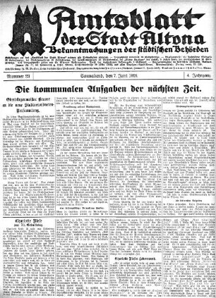 Nummer 23 : Sonnabend, den 7. Juni 1924
